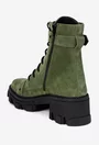 Ghete dama din piele intoarsa verde accesorizate