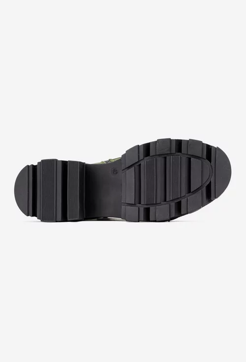 Ghete dama din piele intoarsa verde accesorizate