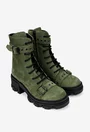 Ghete dama din piele intoarsa verde accesorizate