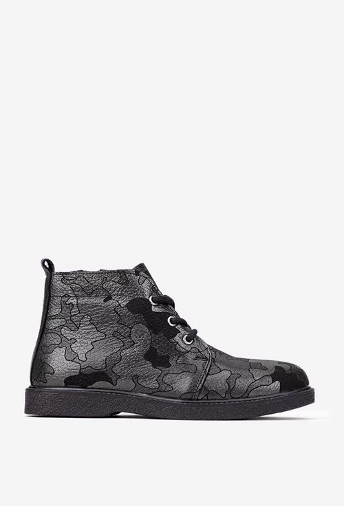 Ghete dama din piele naturala cu imprimeu verde