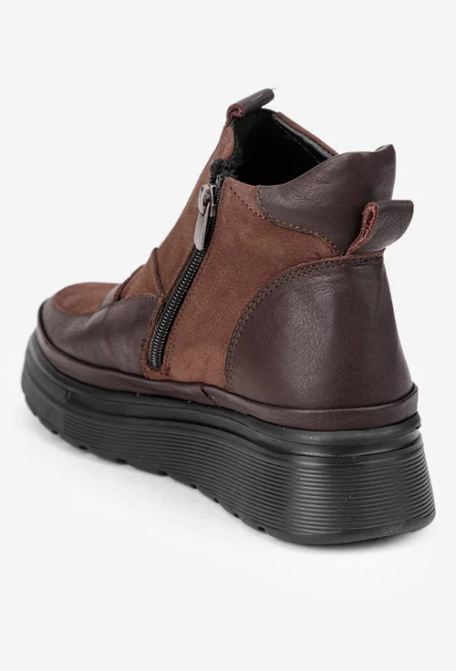 Ghete dama din piele naturala maro