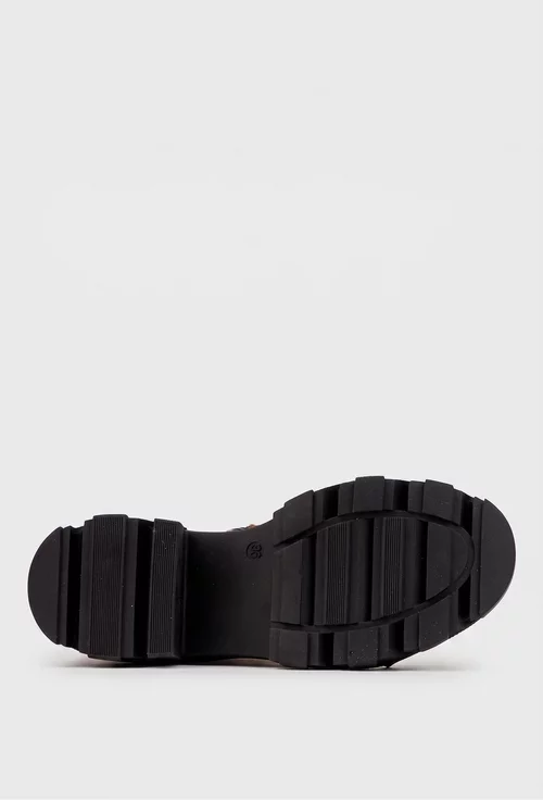 Ghete dama din piele naturala maro accesorizate