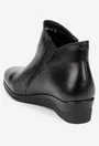 Ghete dama din piele naturala neagra cu fermoar