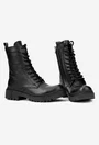 Ghete dama din piele texturata neagra