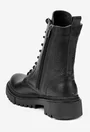 Ghete dama din piele texturata neagra