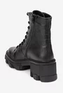 Ghete dama din piele texturata neagra