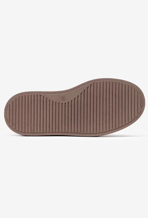 Ghete dama din piele texturata taupe