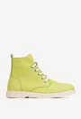 Ghete dama din piele texturata verde lime