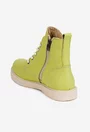 Ghete dama din piele texturata verde lime