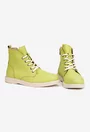 Ghete dama din piele texturata verde lime