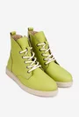 Ghete dama din piele texturata verde lime