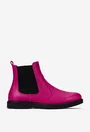 Ghete dama fuchsia din piele texturata