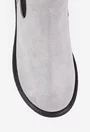 Ghete dama gri din piele intoarsa cu elastic in laterale