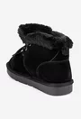 Ghete dama imblanite NUR din piele intoarsa neagra