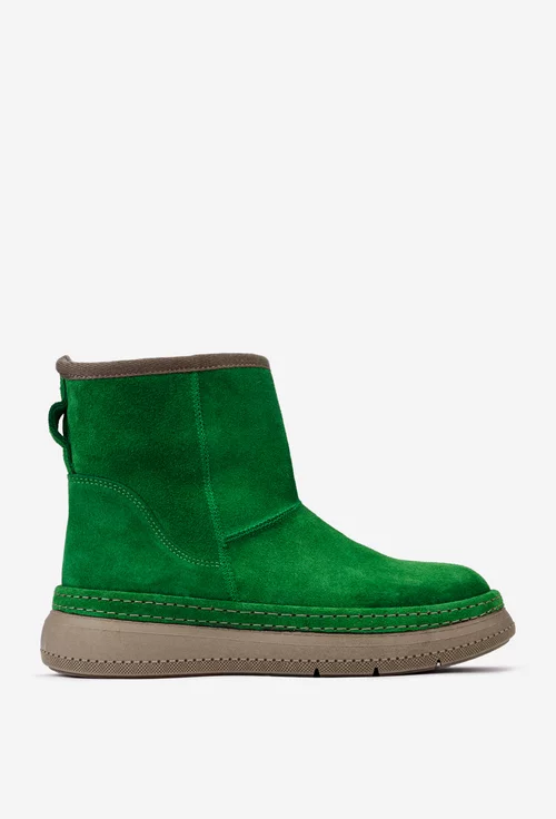 Ghete dama imblanite NUR din piele intoarsa verde
