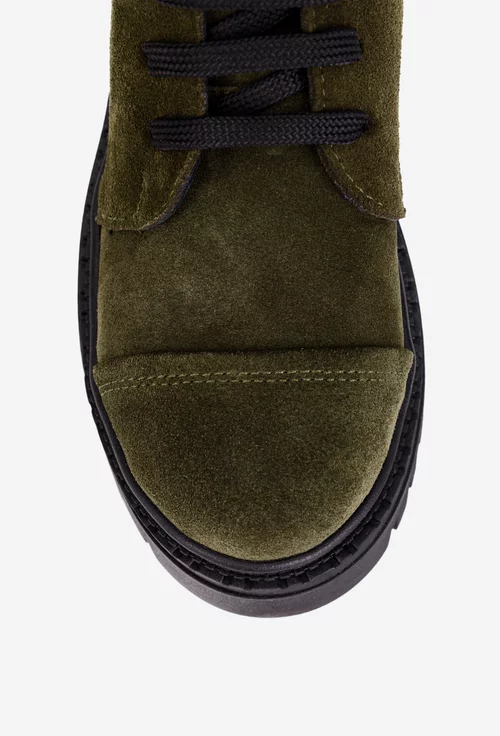 Ghete dama kaki din piele intoarsa