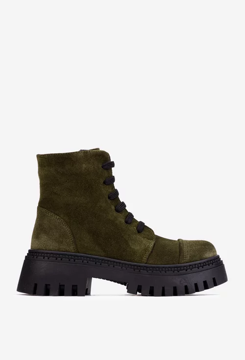 Ghete dama kaki din piele intoarsa