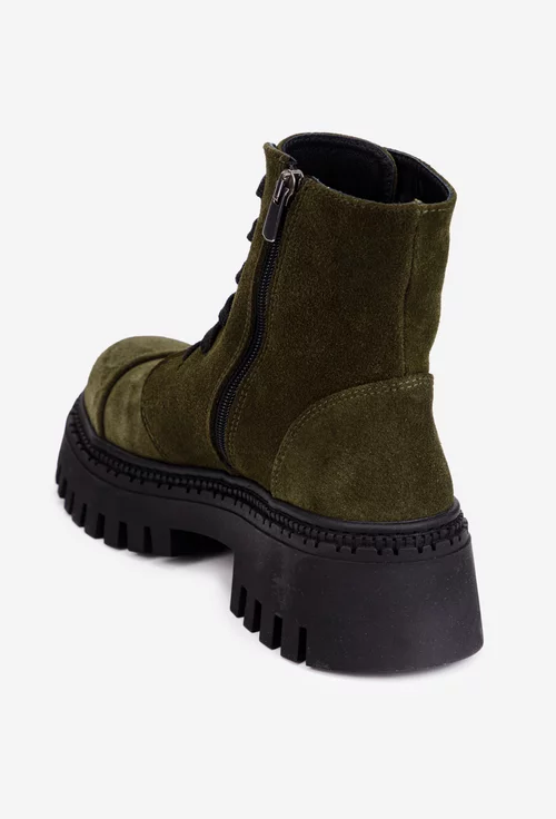 Ghete dama kaki din piele intoarsa