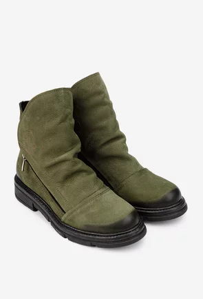 Ghete dama kaki din piele nabuc