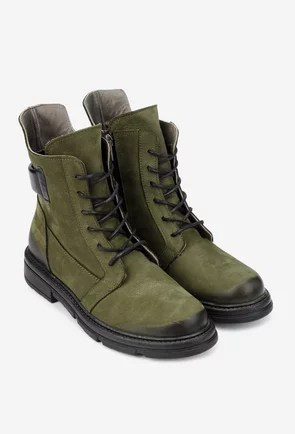 Ghete dama kaki din piele naturala