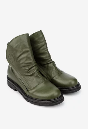 Ghete dama kaki din piele naturala