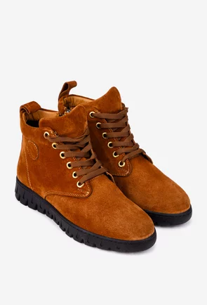 Ghete dama maro din piele intoarsa