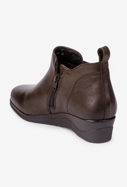 Ghete dama maro din piele naturala cu fermoar