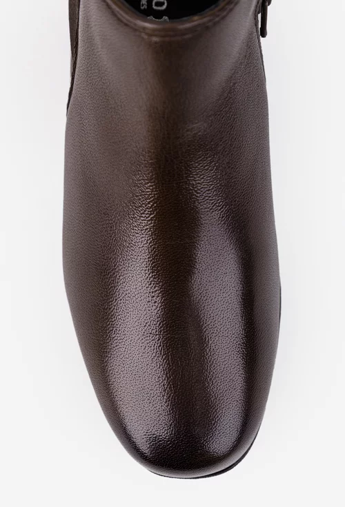 Ghete dama maro din piele naturala cu fermoar