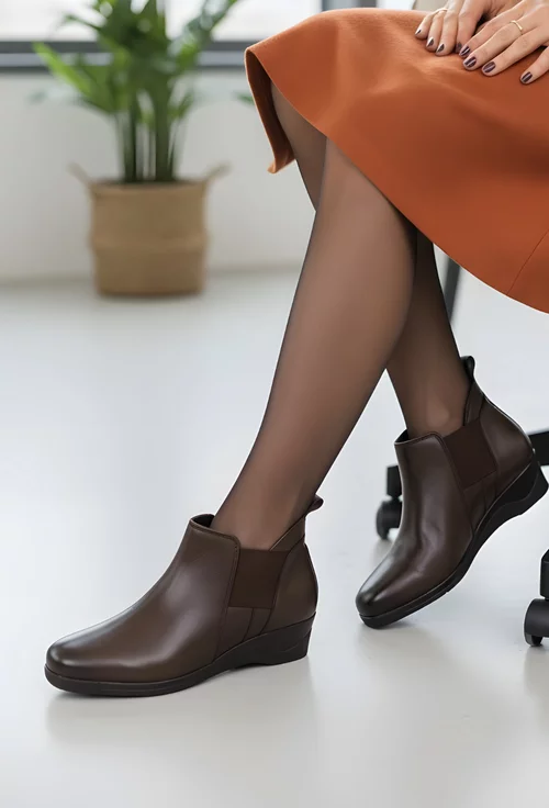 Ghete dama maro din piele naturala cu fermoar