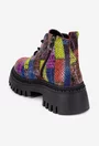 Ghete dama multicolore din piele