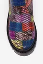 Ghete dama multicolore din piele cu elastic in laterale