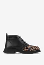 Ghete dama negre cu imprimeu din piele