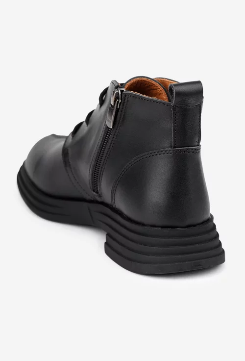 Ghete dama negre cu imprimeu din piele