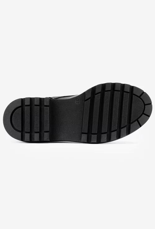 Ghete dama negre din piele cu elastic in lateral