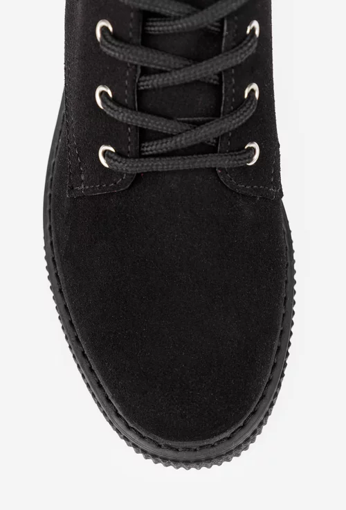 Ghete dama negre din piele intoarsa