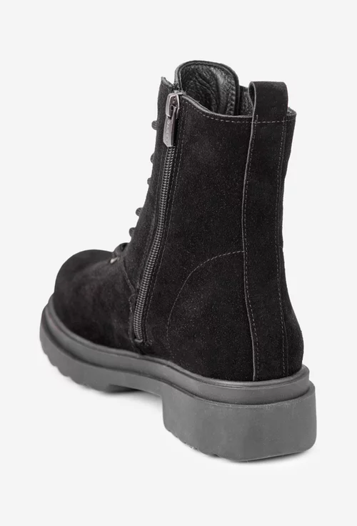 Ghete dama negre din piele intoarsa