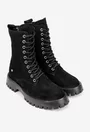 Ghete dama negre din piele intoarsa