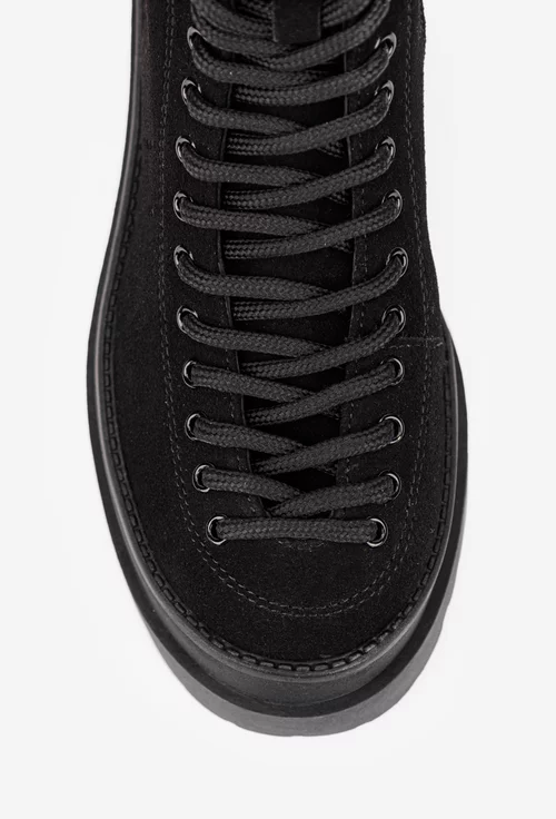 Ghete dama negre din piele intoarsa