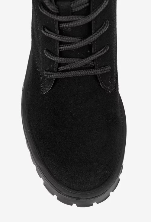 Ghete dama negre din piele intoarsa