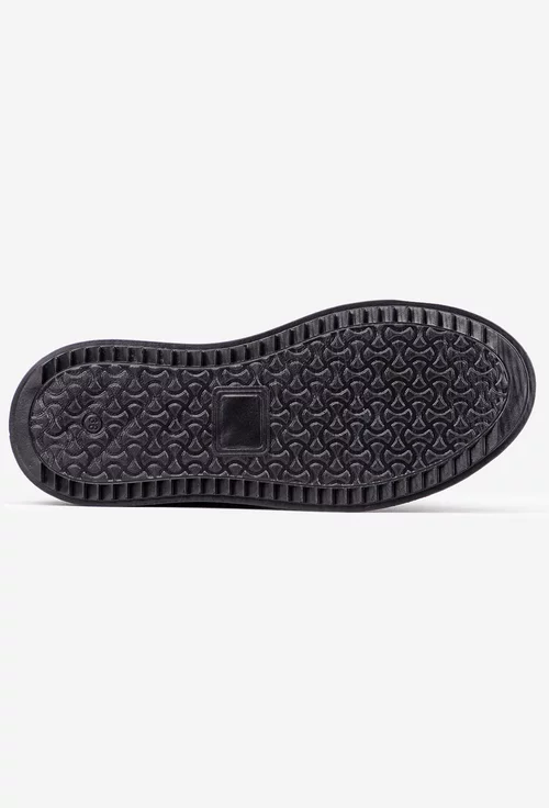 Ghete dama negre din piele intoarsa cu fermoar picture - 4