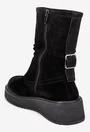 Ghete dama negre din piele intoarsa cu fermoar