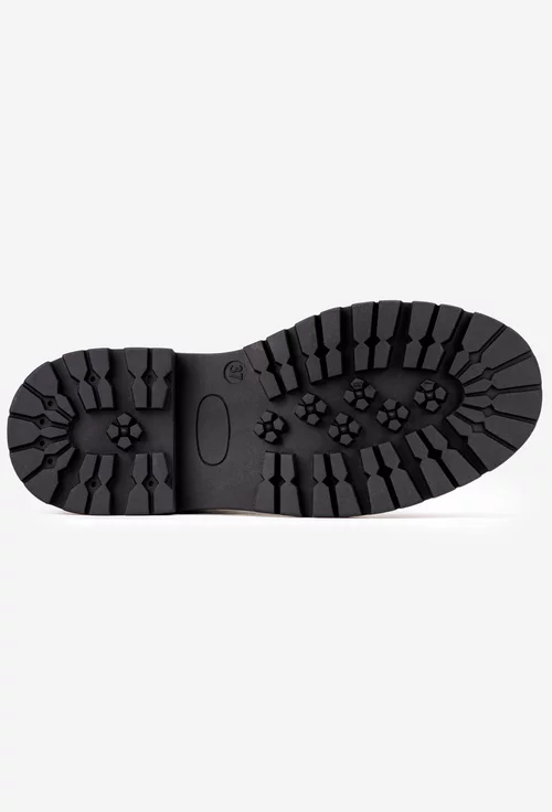 Ghete dama negre din piele intoarsa cu fermoar la spate