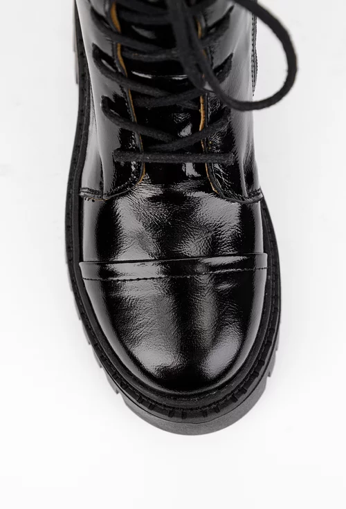 Ghete dama negre din piele lacuita