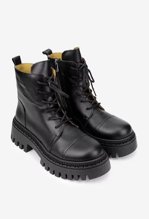 Ghete dama negre din piele naturala