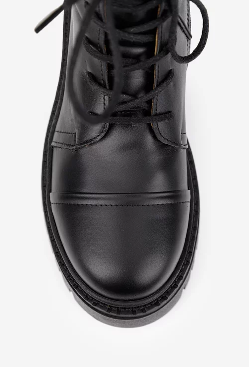 Ghete dama negre din piele naturala