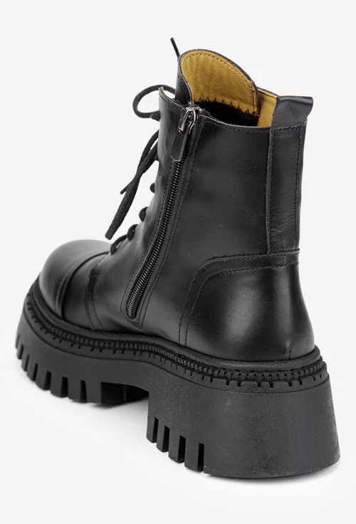 Ghete dama negre din piele naturala