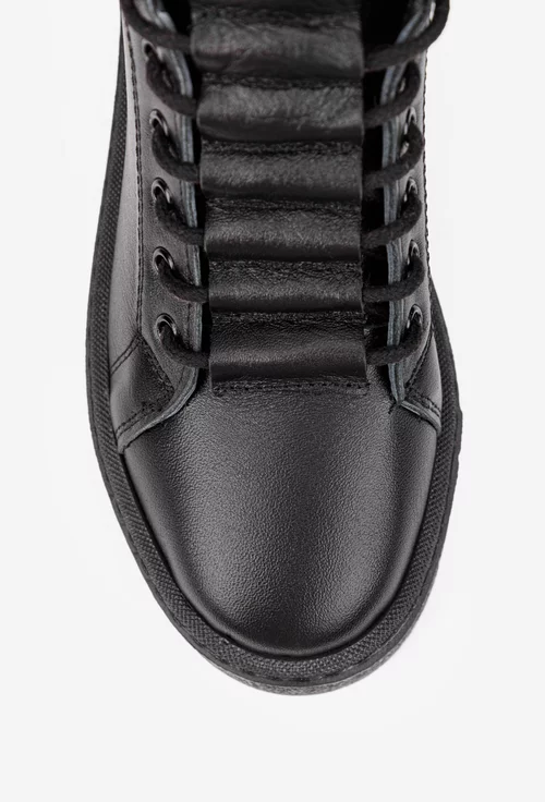 Ghete dama negre din piele naturala