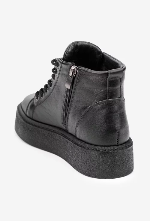 Ghete dama negre din piele naturala