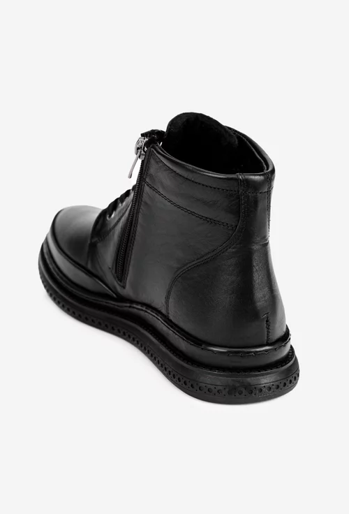 Ghete dama negre din piele naturala