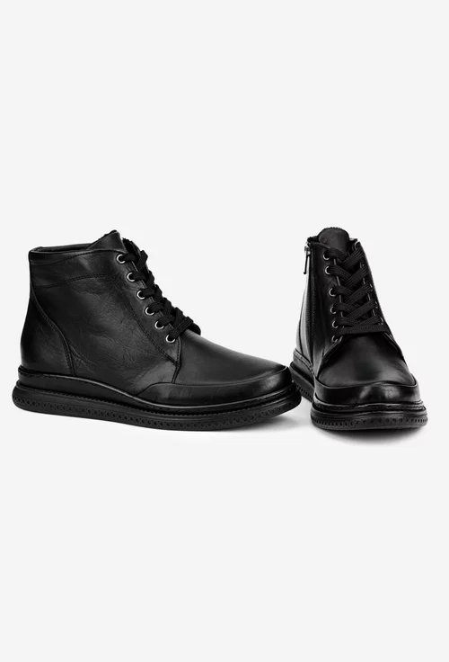 Ghete dama negre din piele naturala